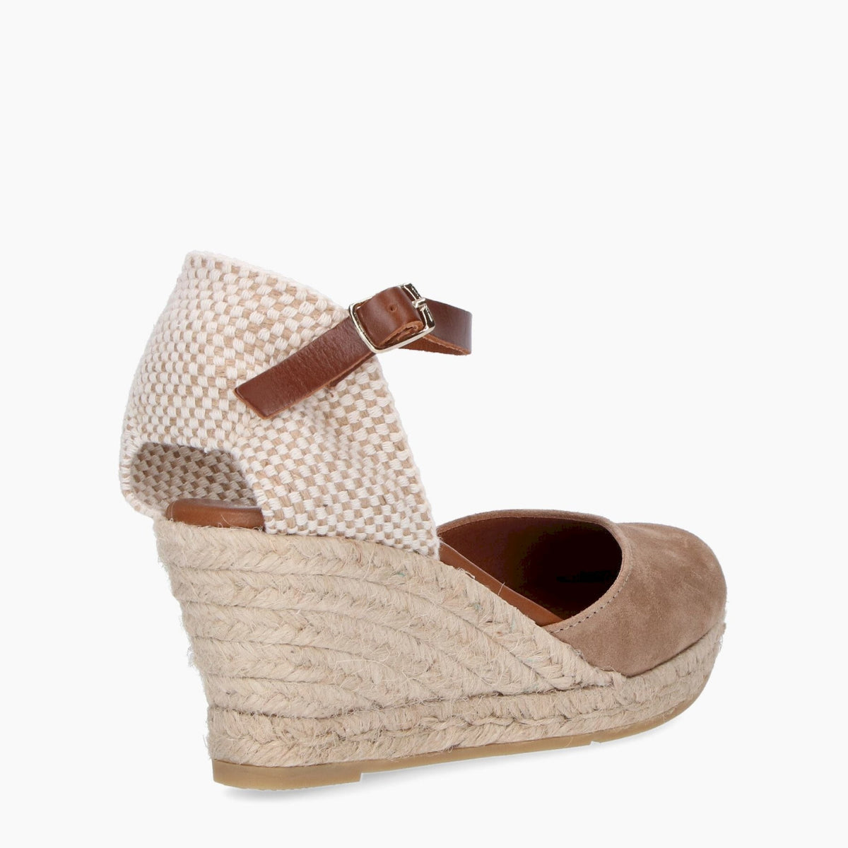 Espadrillas con zeppa iuta  crosta di pelle