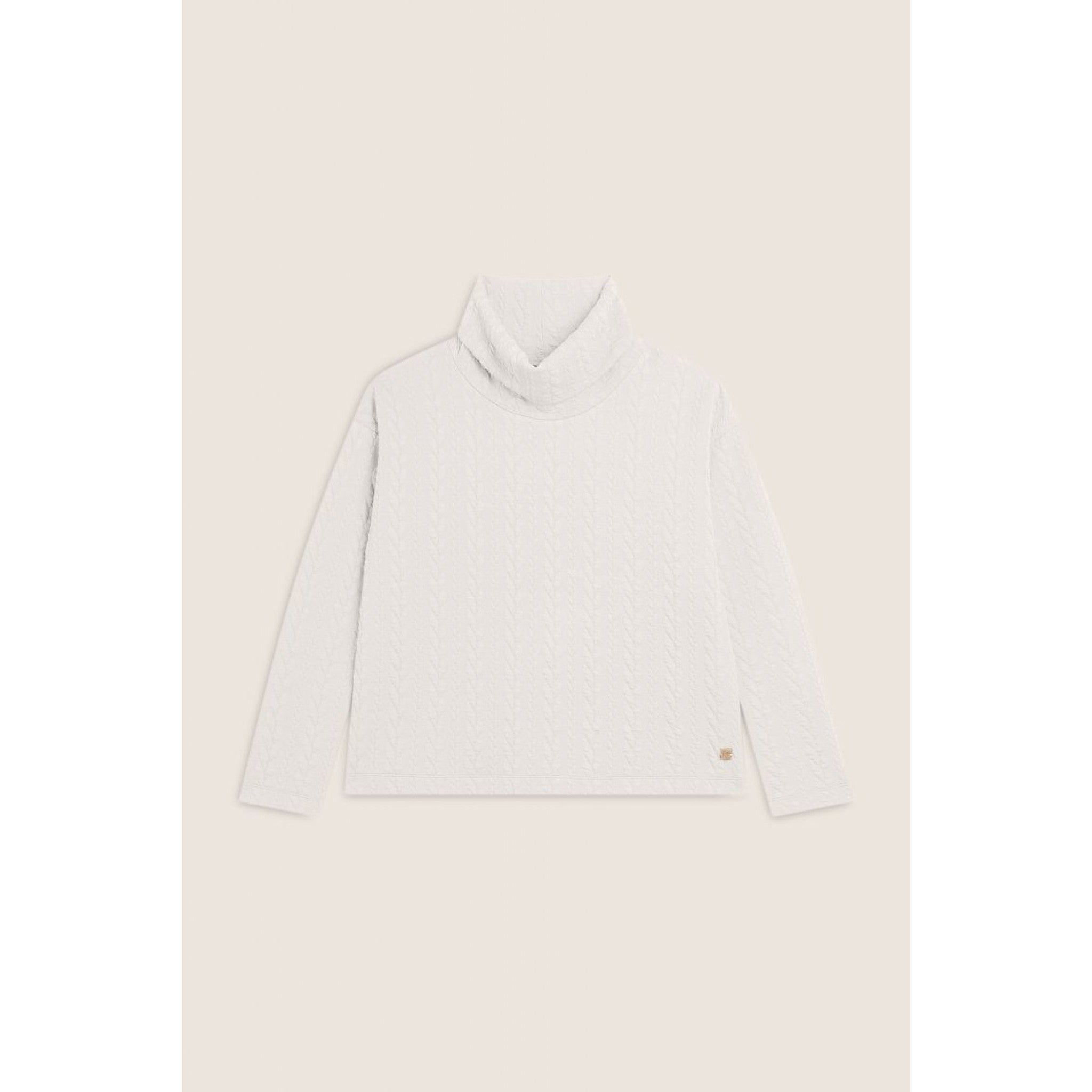 Freddy maglia donna in felpa bonded a trecce con collo a tubo