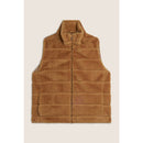 Freddy gilet donna zip e collo alto in pelliccia sintetica rigata