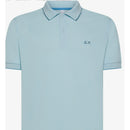 Sun 68 polo small stripes on collar s/s