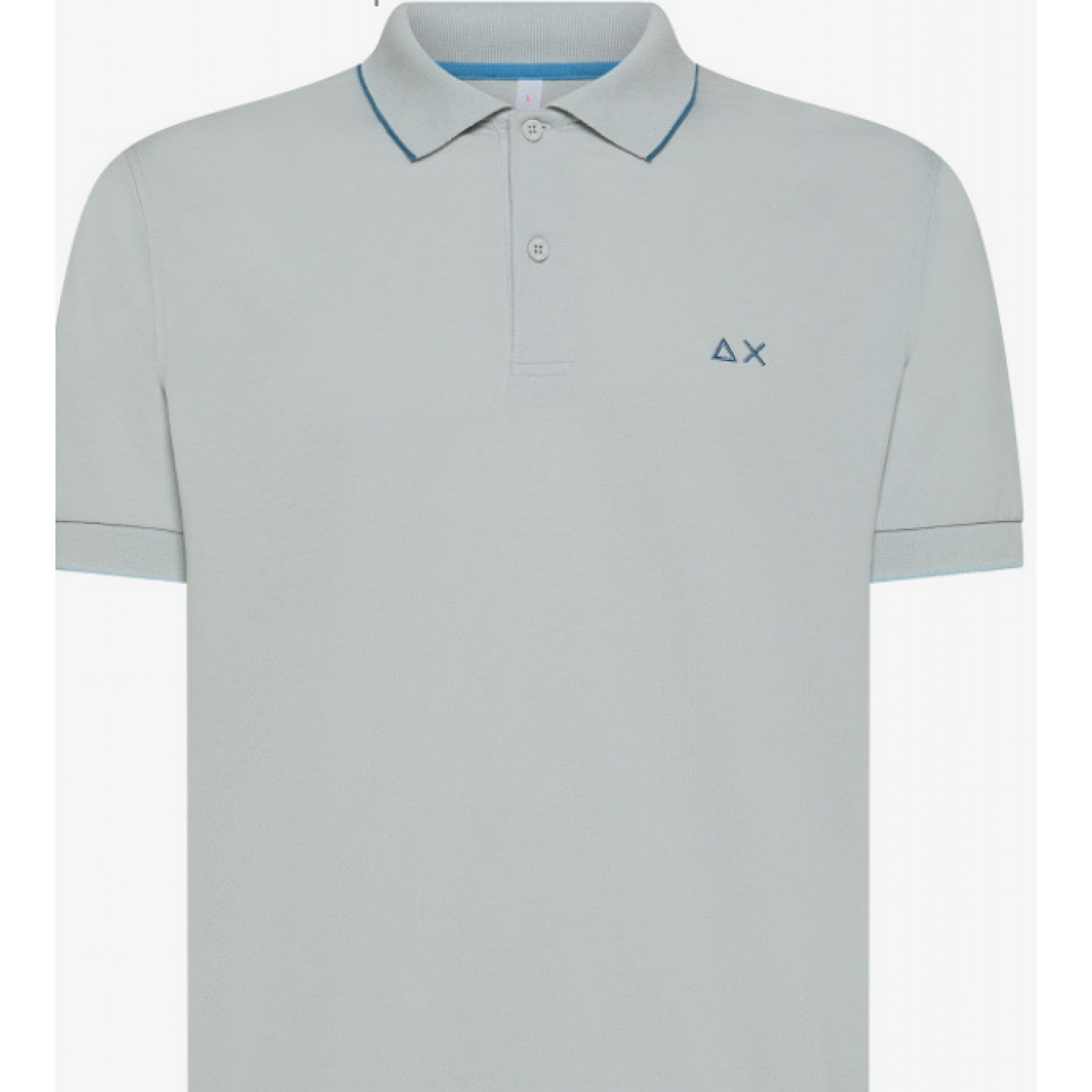 Sun 68 polo small stripes on collar s/s