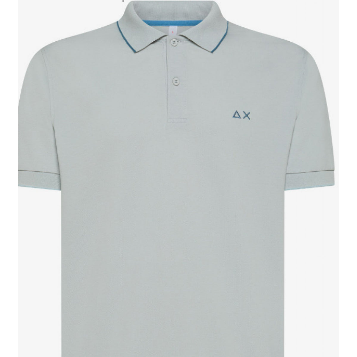 Sun 68 polo small stripes on collar s/s