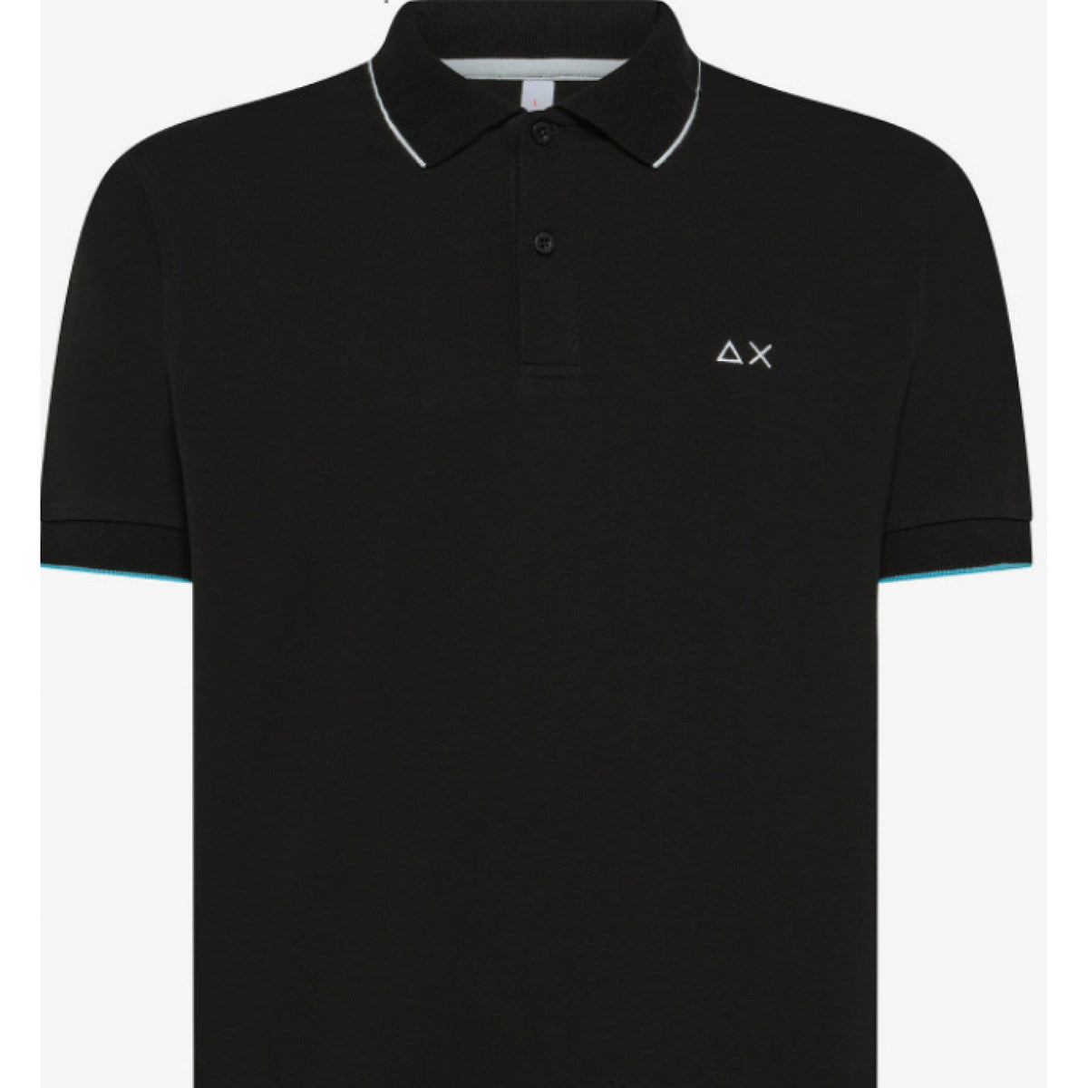 Sun 68 polo small stripes on collar s/s