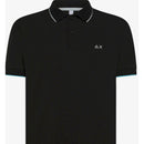 Sun 68 polo small stripes on collar s/s