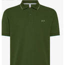 Sun 68 polo small stripes on collar s/s