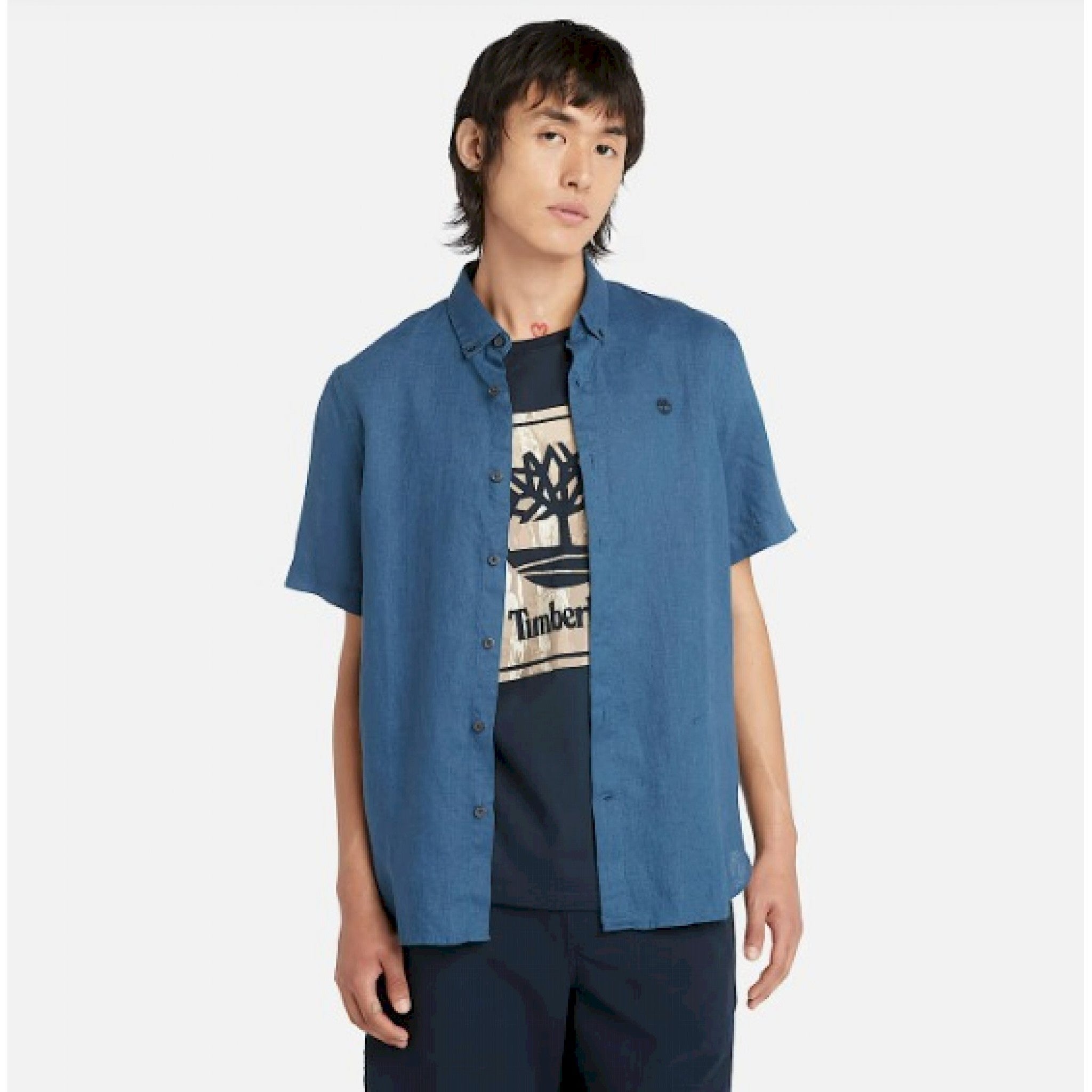 Timberland camicia lino manica corta