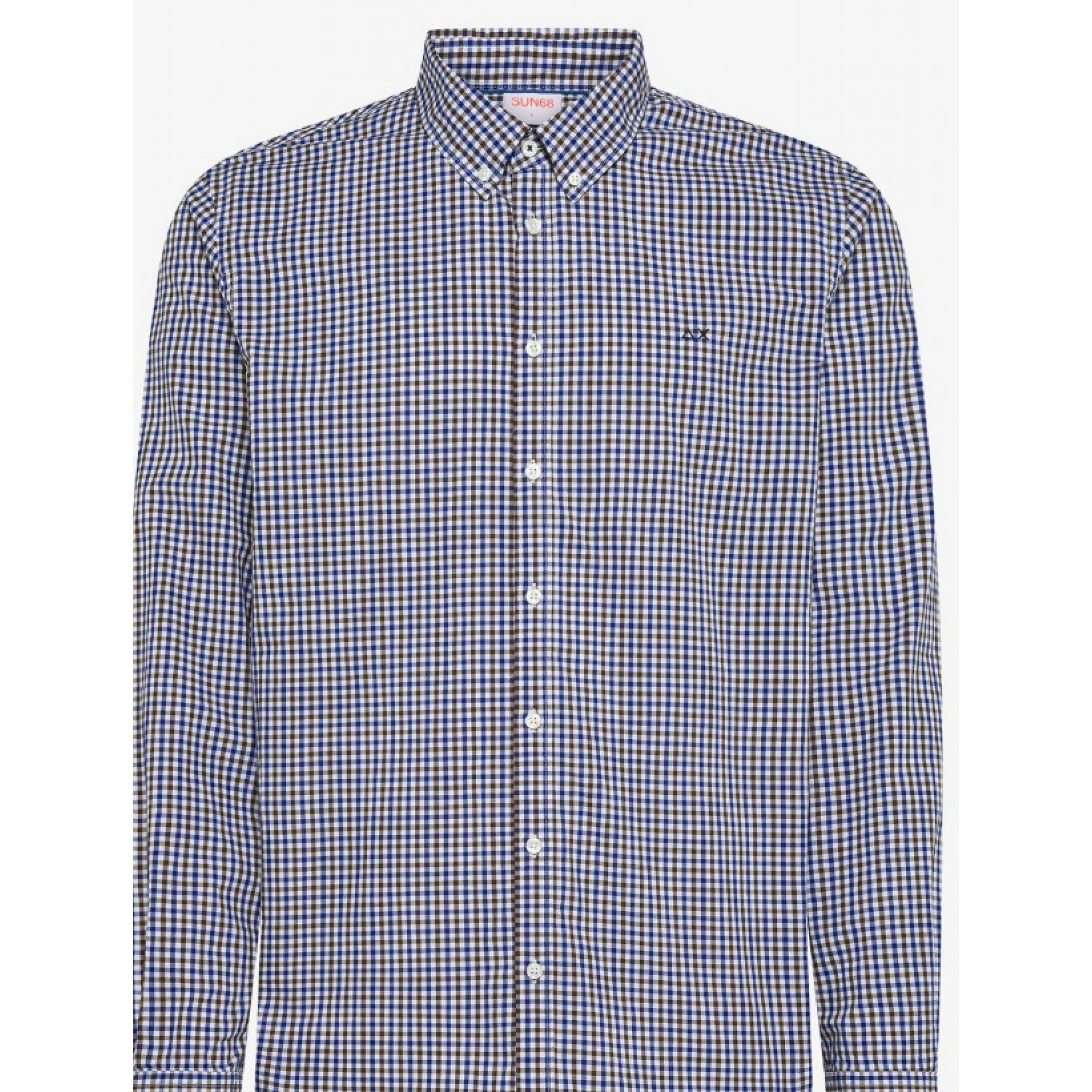 Sun  68 camicia microcheck