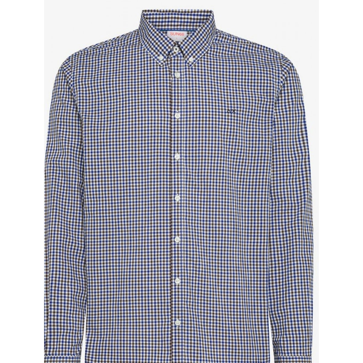 Sun  68 camicia microcheck