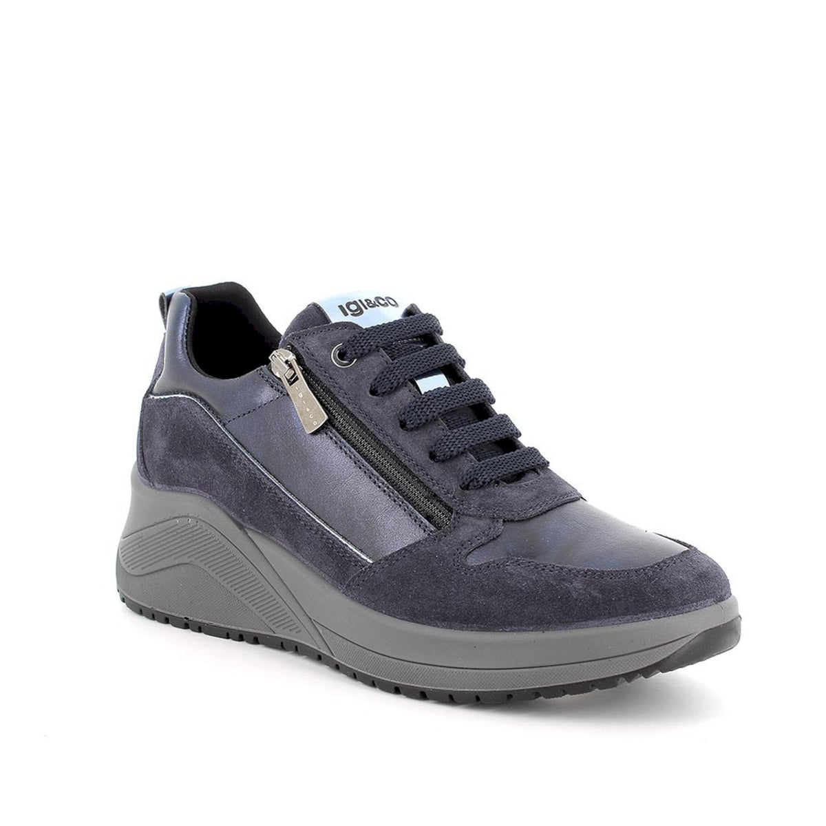 Sneakers con zeppa da donna con zip
