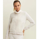 Freddy felpa collo alto da donna in velluto con zip e logo strass