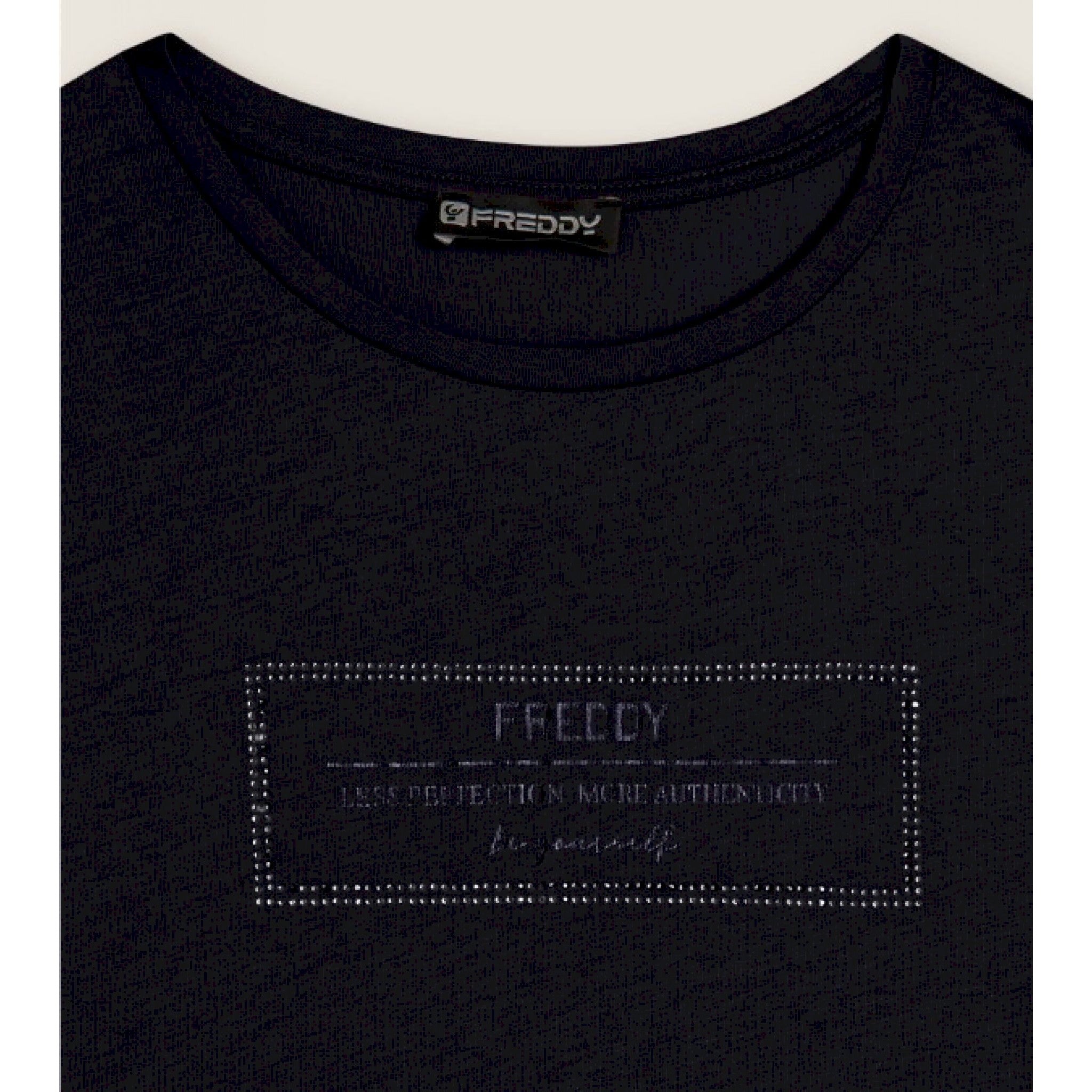 Freddy t-shirt donna lunga con spacchi e grafica brillante