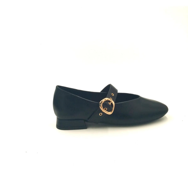 Ballerina in pelle c/cinturino