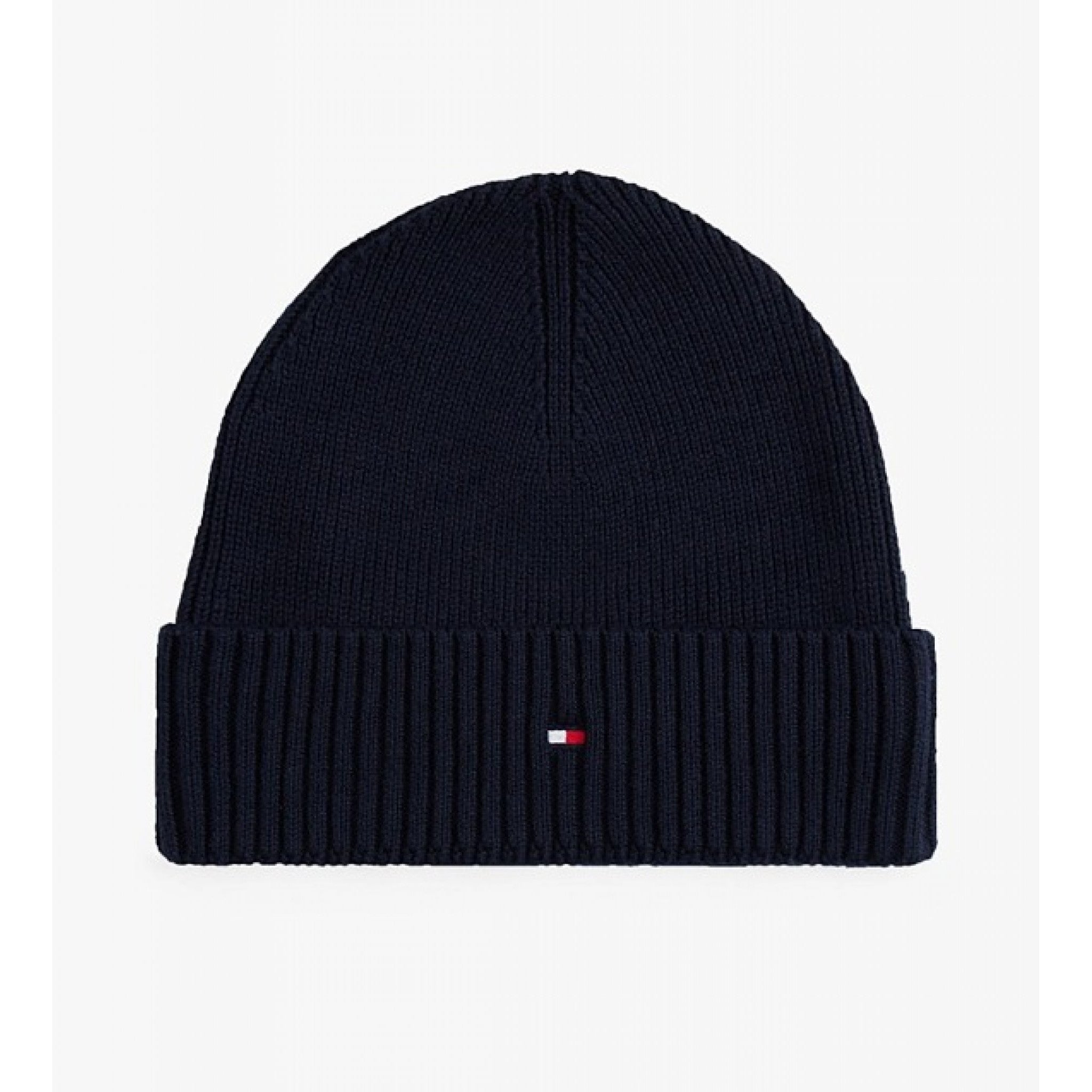 Tommy hilfiger berretto con cashmere e bandierina ricamata