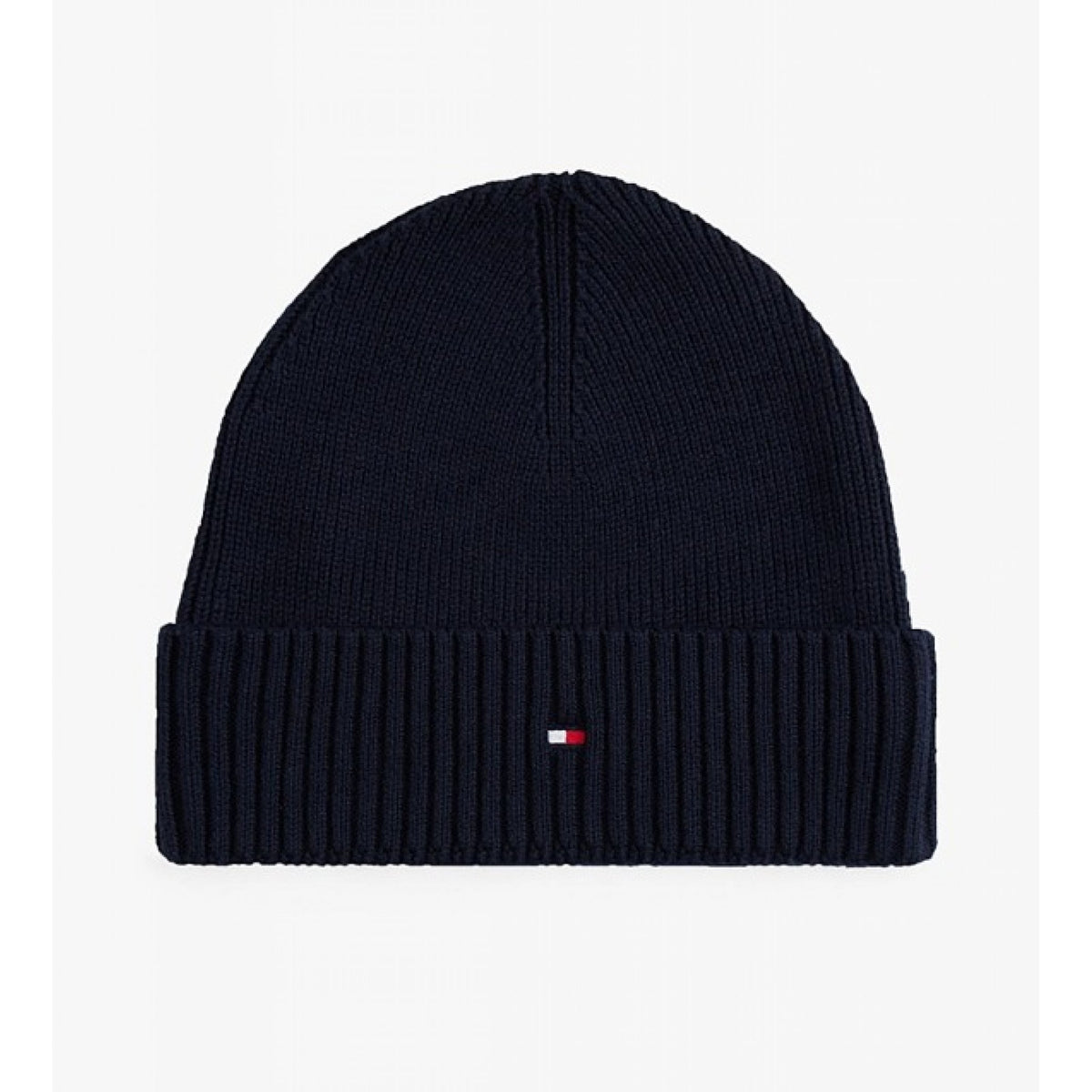 Tommy hilfiger berretto con cashmere e bandierina ricamata