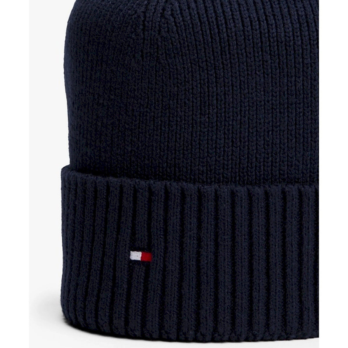 Tommy hilfiger berretto con cashmere e bandierina ricamata