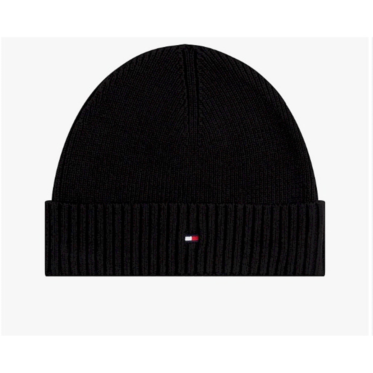 Tommy hilfiger berretto con cashmere e bandierina ricamata