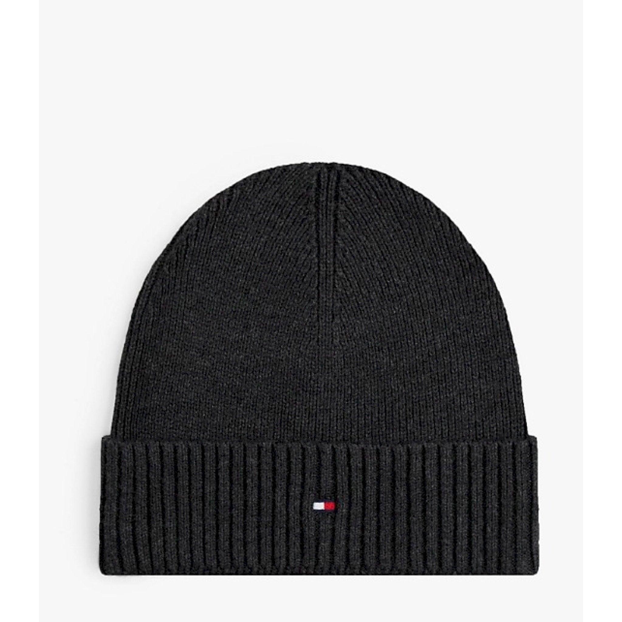 Tommy hilfiger berretto con cashmere e bandierina ricamata