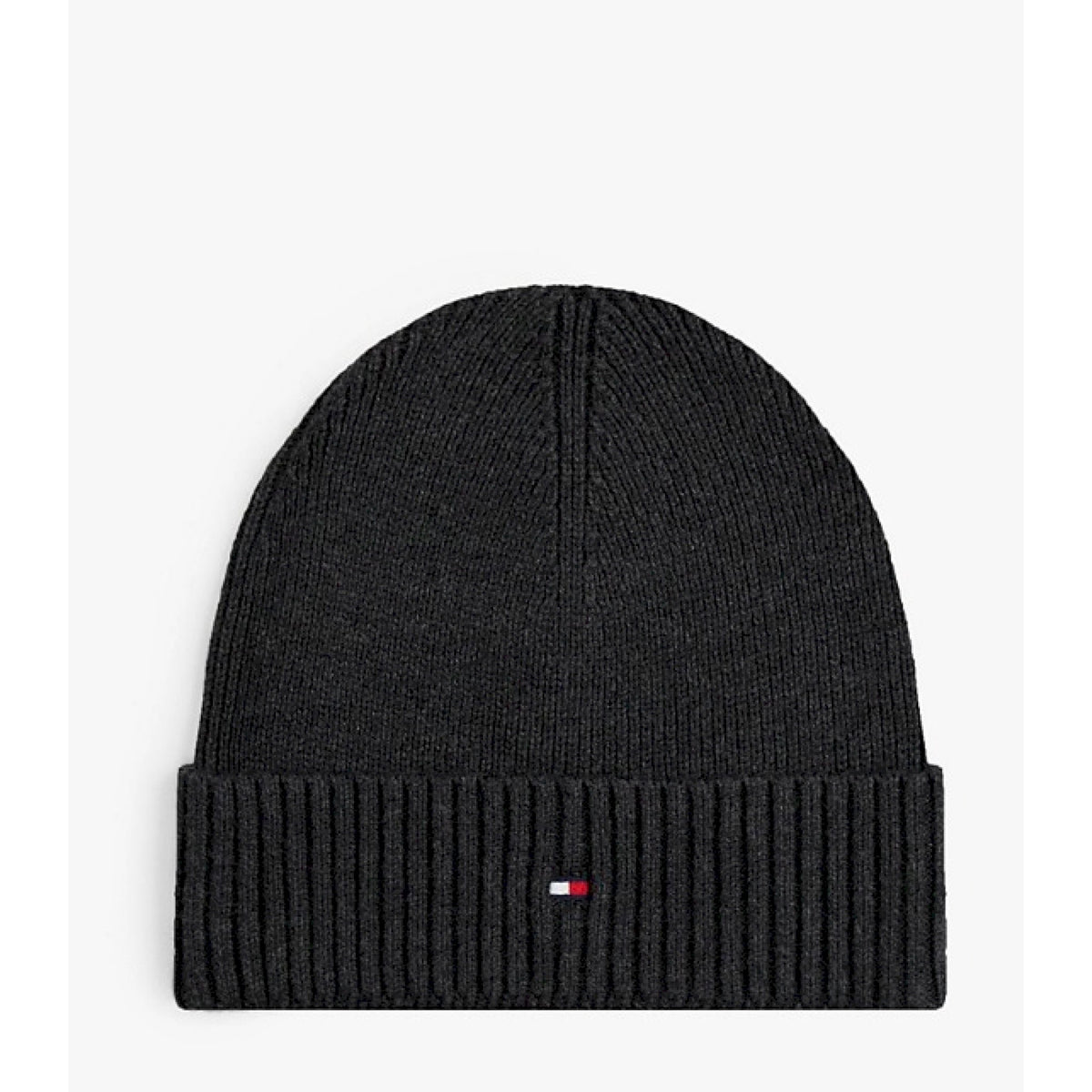 Tommy hilfiger berretto con cashmere e bandierina ricamata