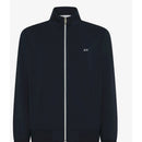 Sun 68 felpa in piquet di cotone con zip grigio stone