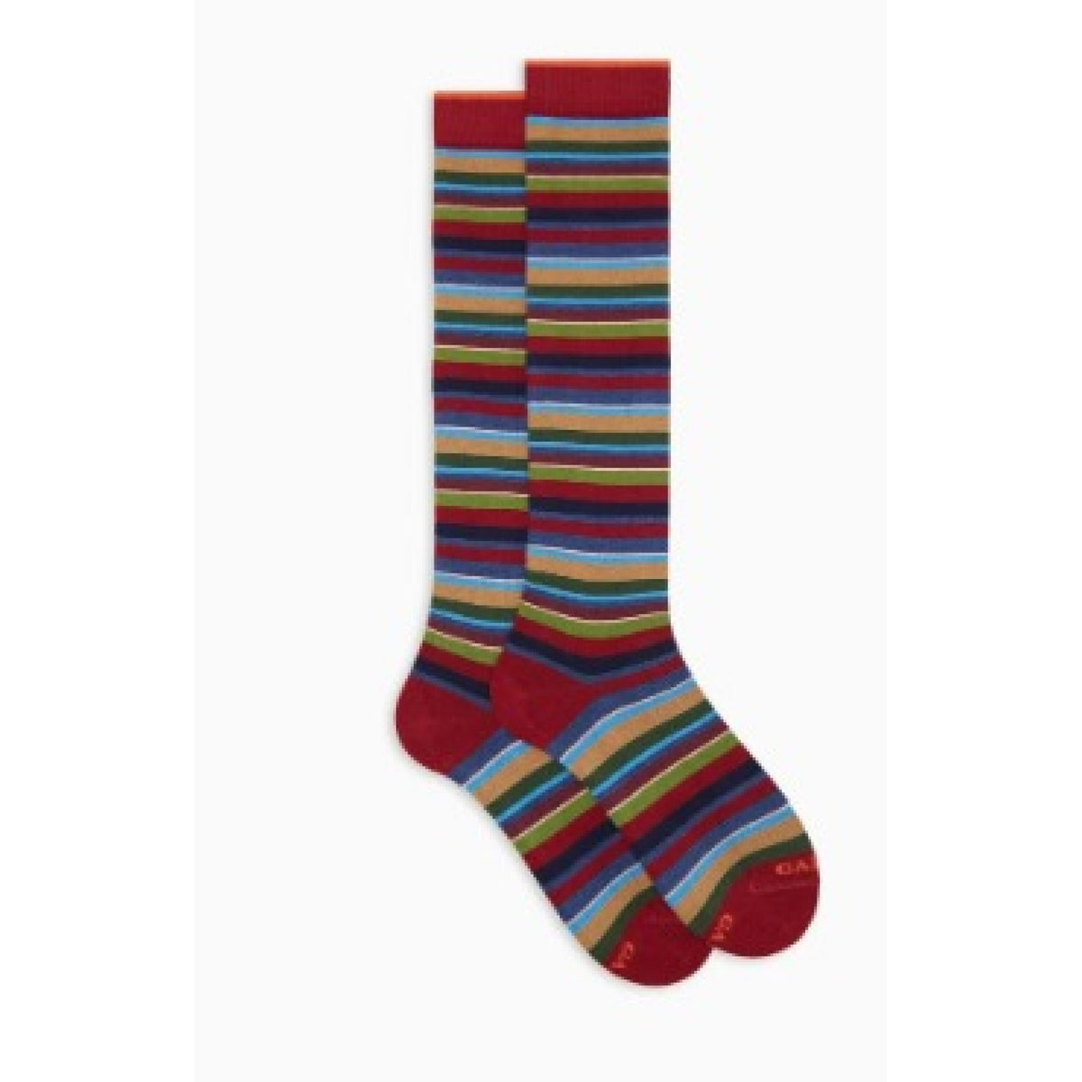 Gallo calze lunghe uomo cotone e cashmere righe multicolor micro