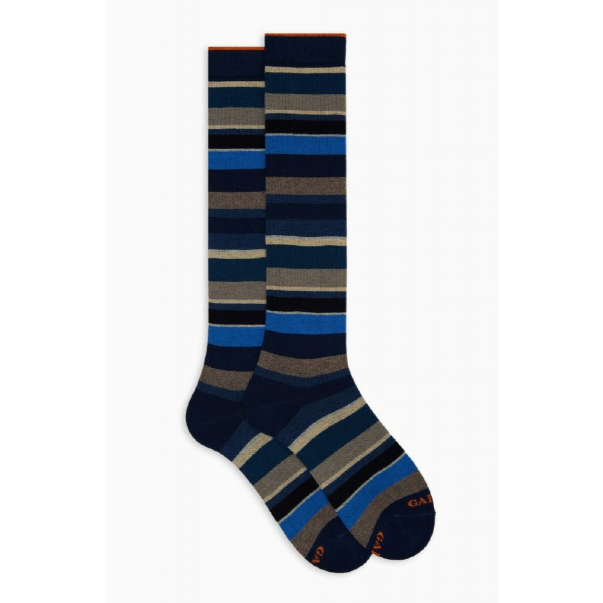 Gallo calze lunghe uomo cotone caldo righe multicolor