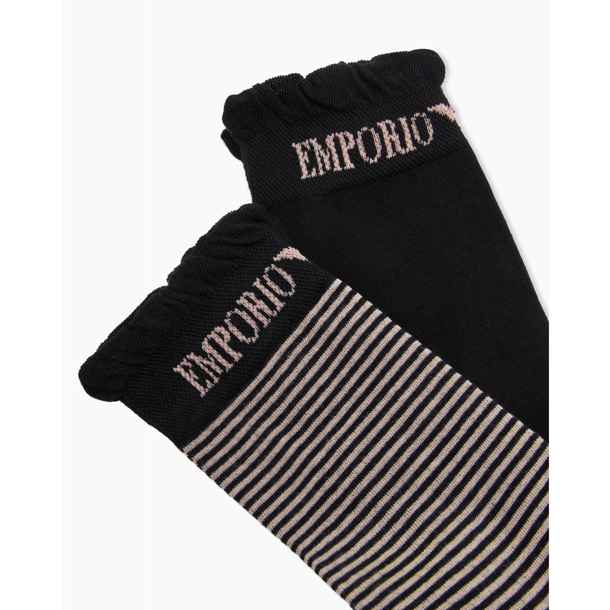 Calzini corti in cotone pack da 2 emporio armani underwear con lettering