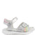Sandalo in pelle da bambina argento-rosa