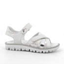 Sandalo da bambina bianco-argento
