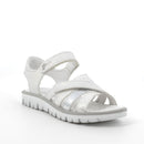 Sandalo da bambina bianco-argento