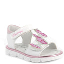 Sandalo da bambina bianco-rosa