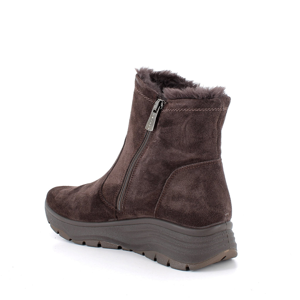 Stivaletti gore-tex® con zeppa da donna marrone con zip