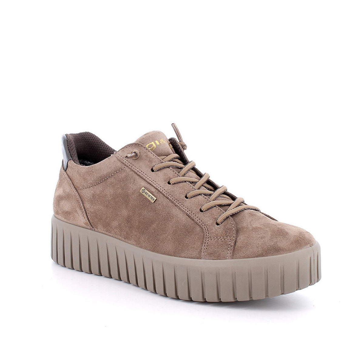 Sneakers gore-tex® con zeppa da donna beige con lacci