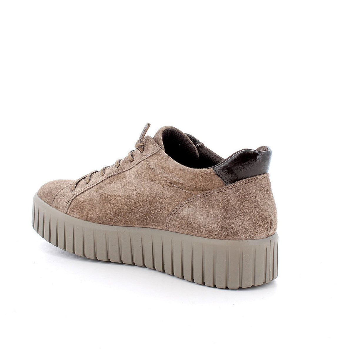 Sneakers gore-tex® con zeppa da donna beige con lacci