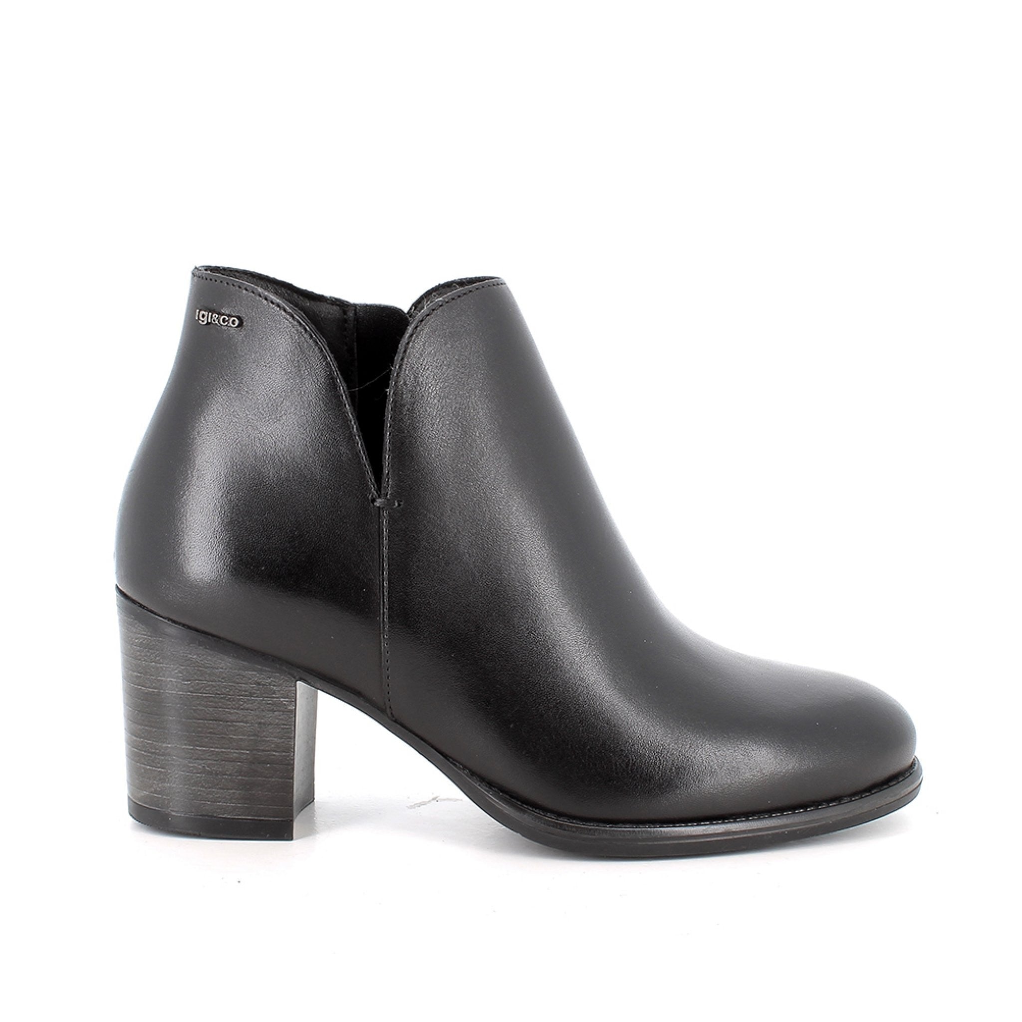 Stivaletti con tacco da donna nero con zip