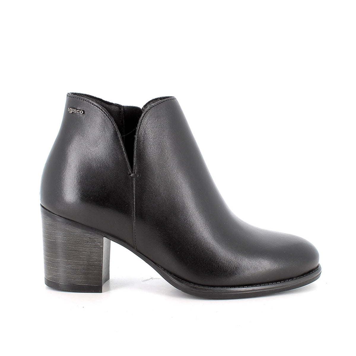 Stivaletti con tacco da donna nero con zip