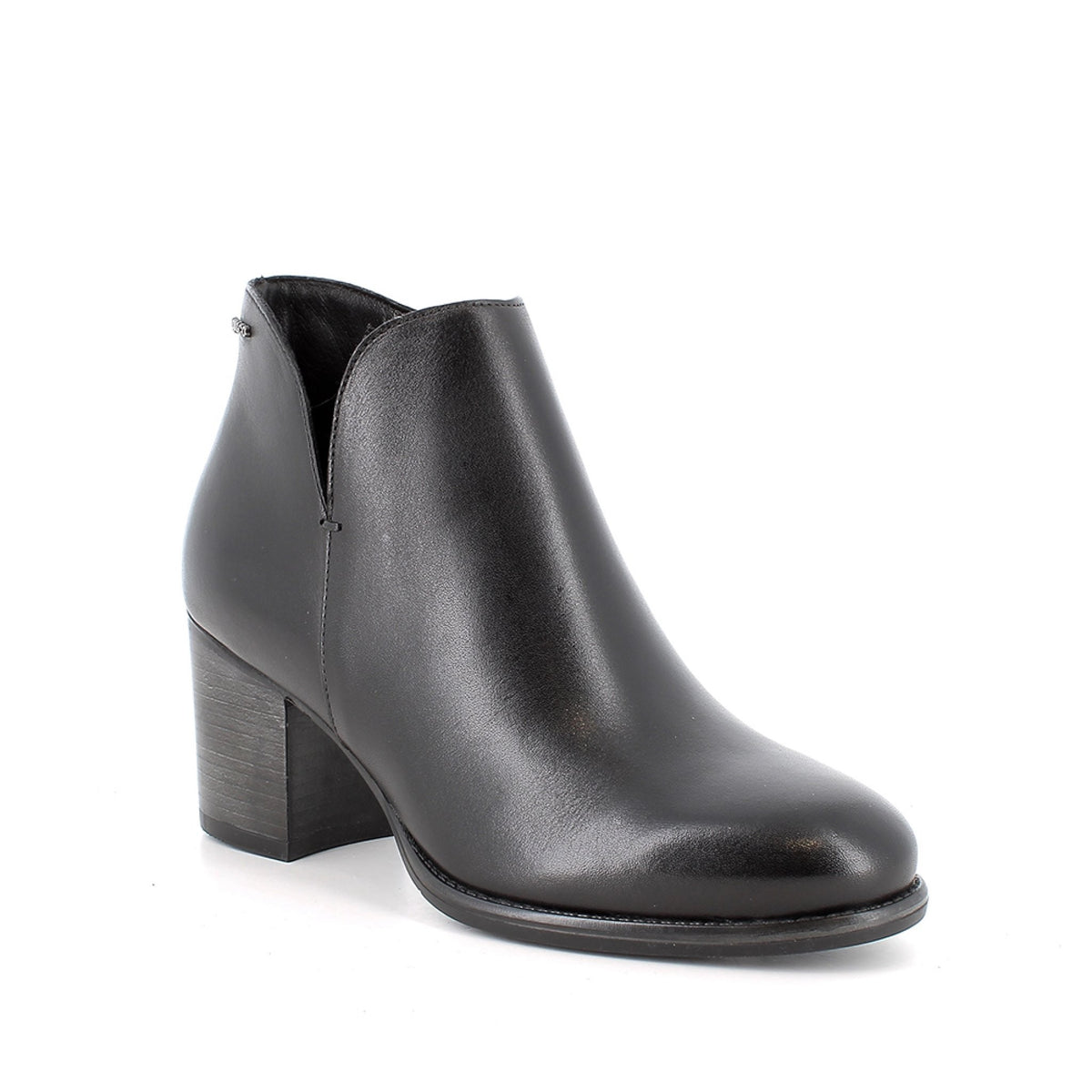 Stivaletti con tacco da donna nero con zip