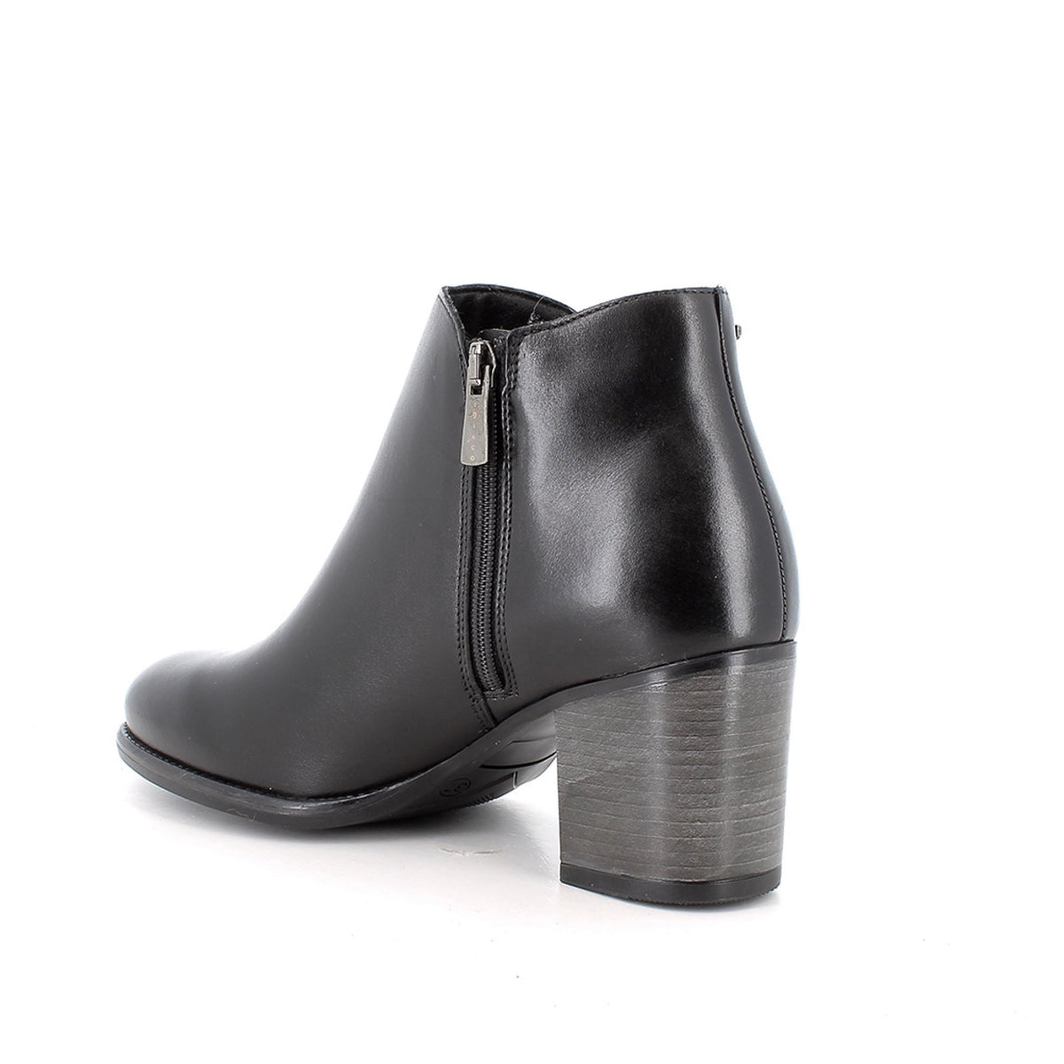 Stivaletti con tacco da donna nero con zip