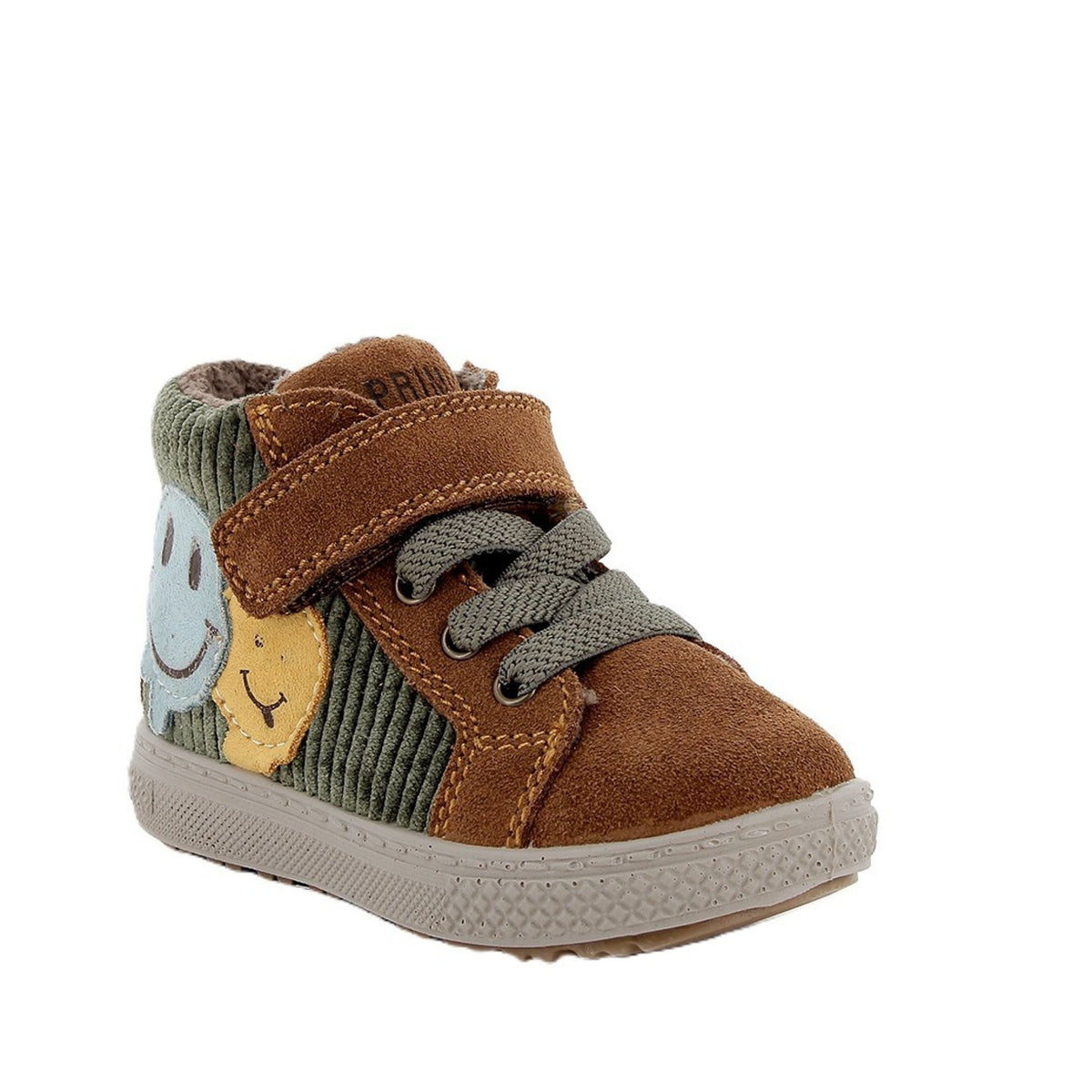 Scarpe da bambino marrone e verde con strap