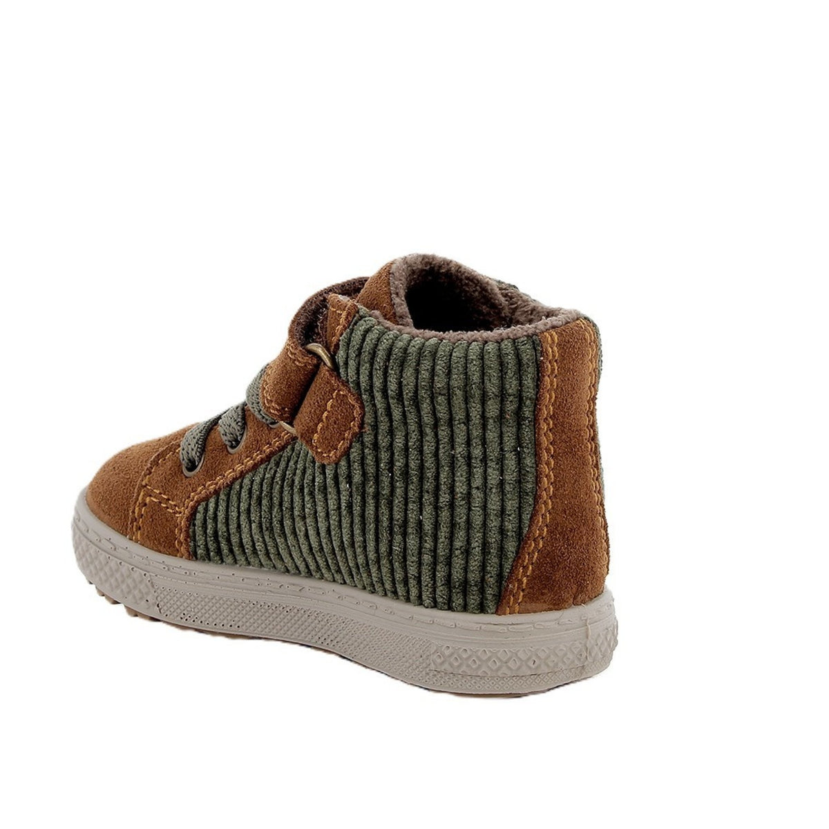 Scarpe da bambino marrone e verde con strap