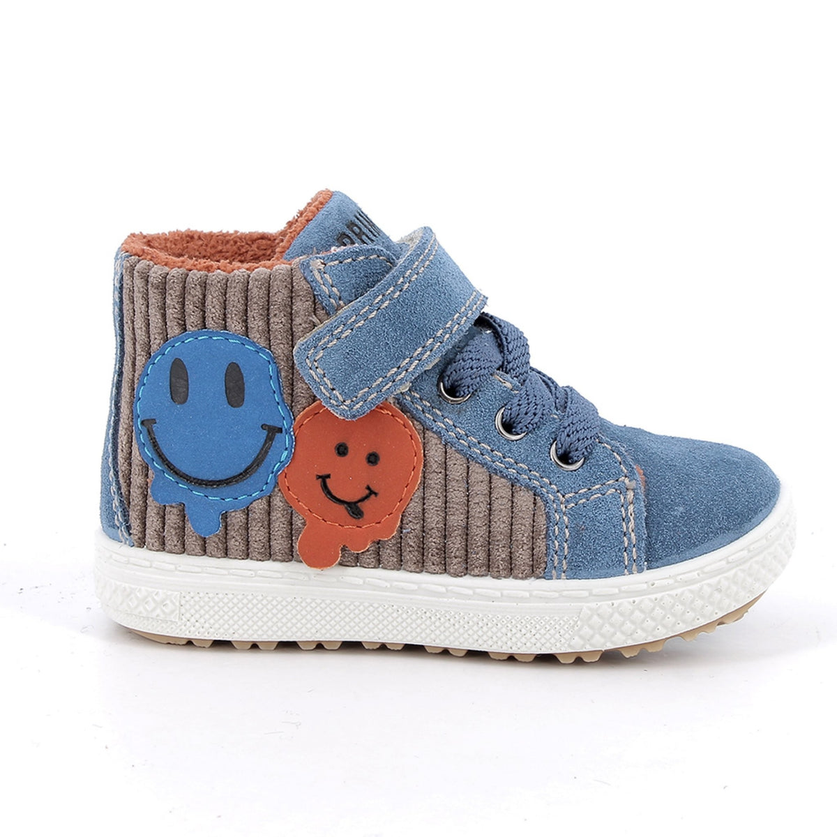Scarpe da bambino celeste e marrone con strap