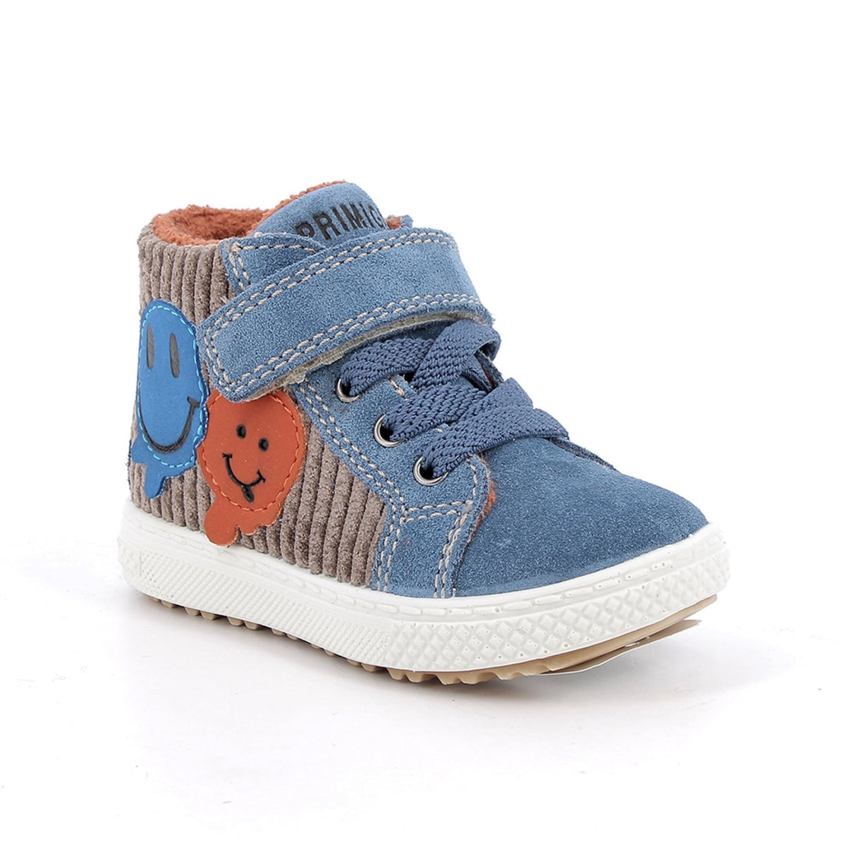 Scarpe da bambino celeste e marrone con strap