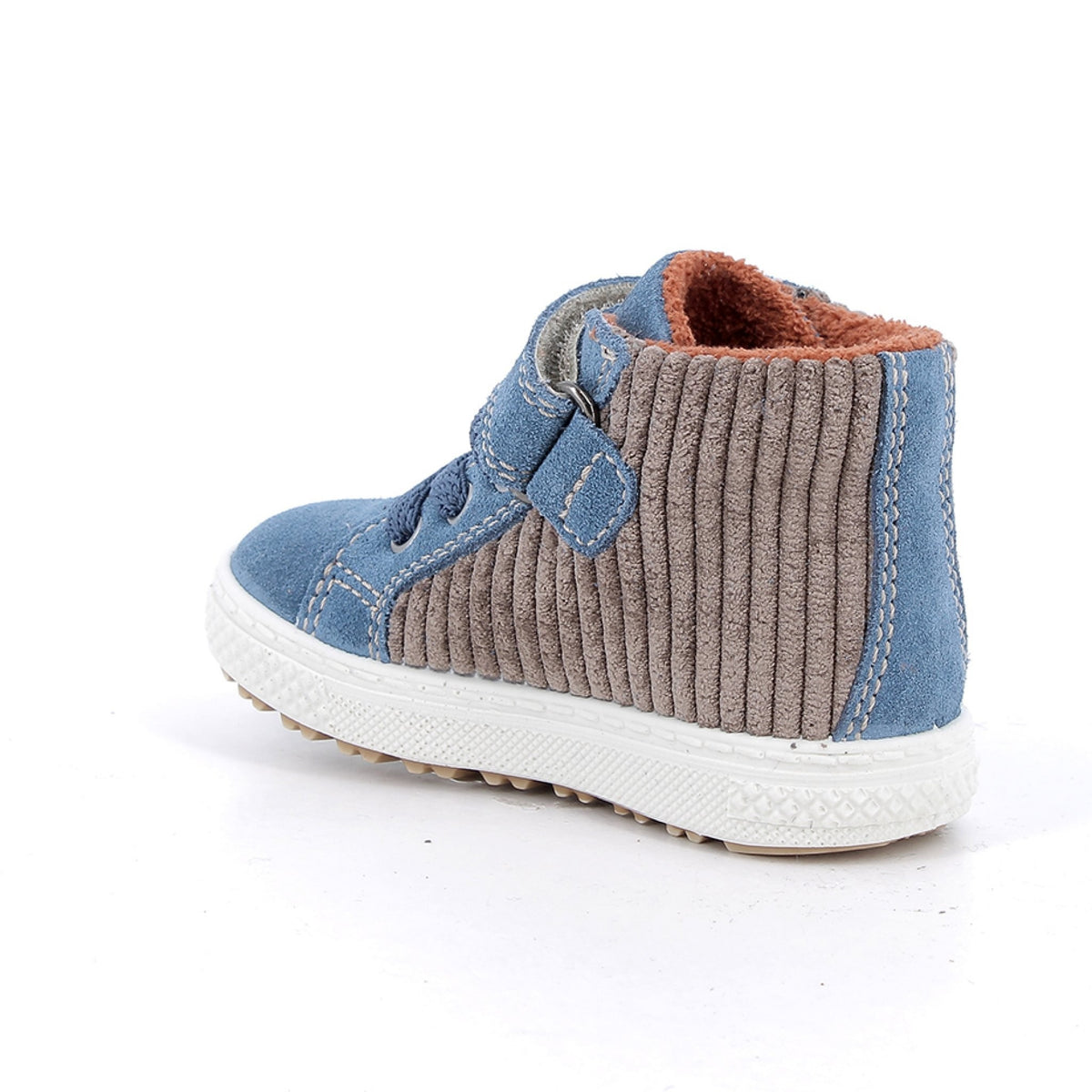 Scarpe da bambino celeste e marrone con strap
