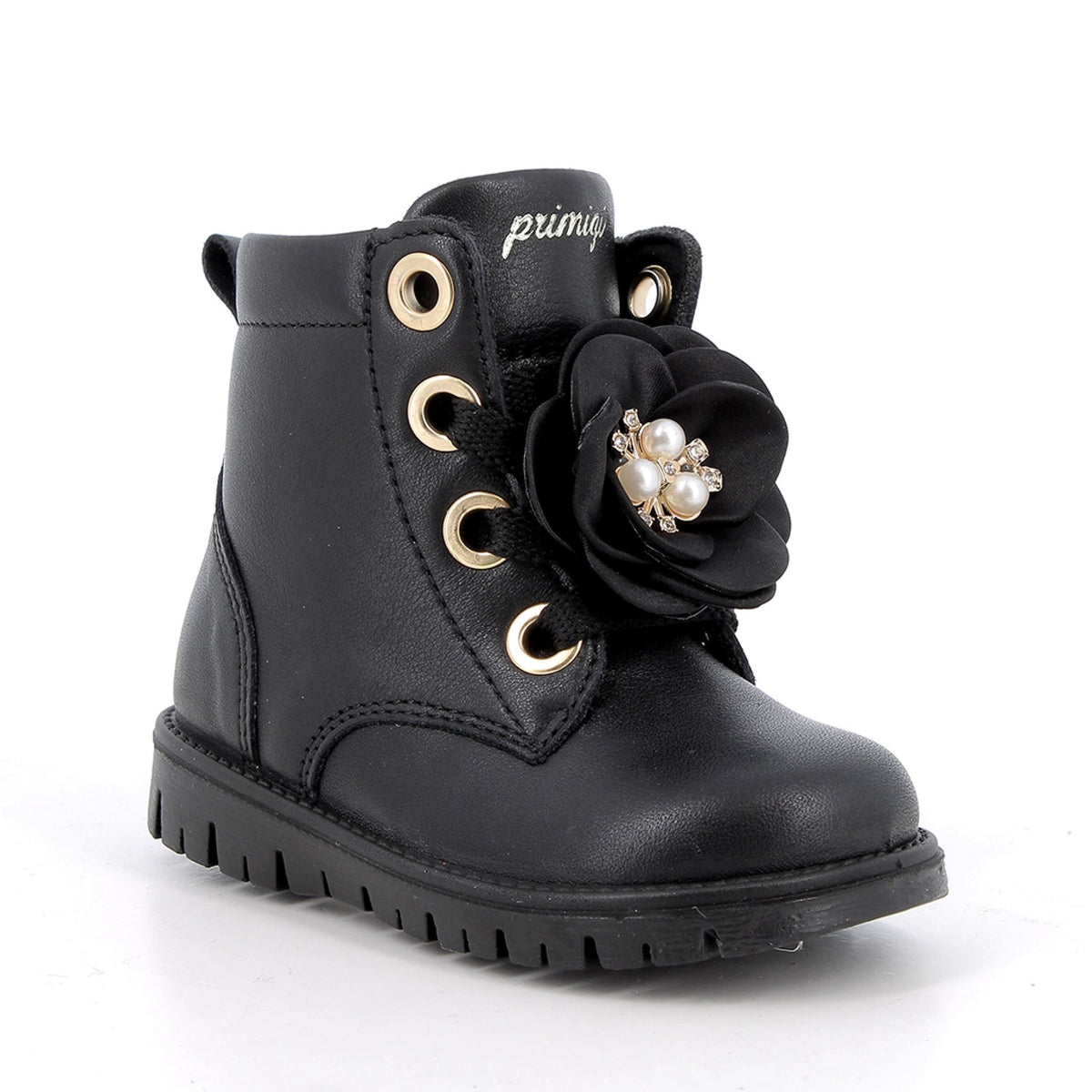Anfibi da bambina nero con zip