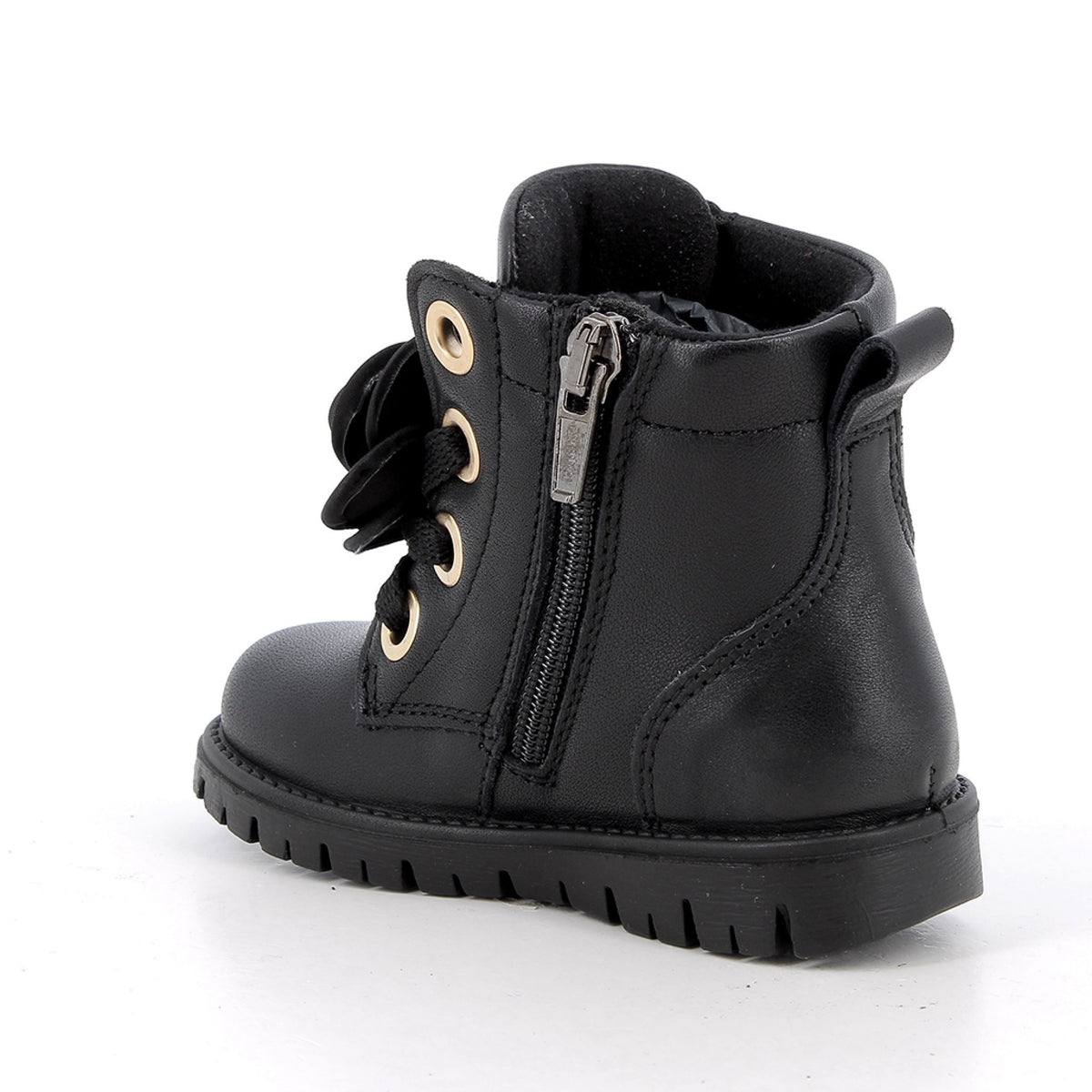 Anfibi da bambina nero con zip