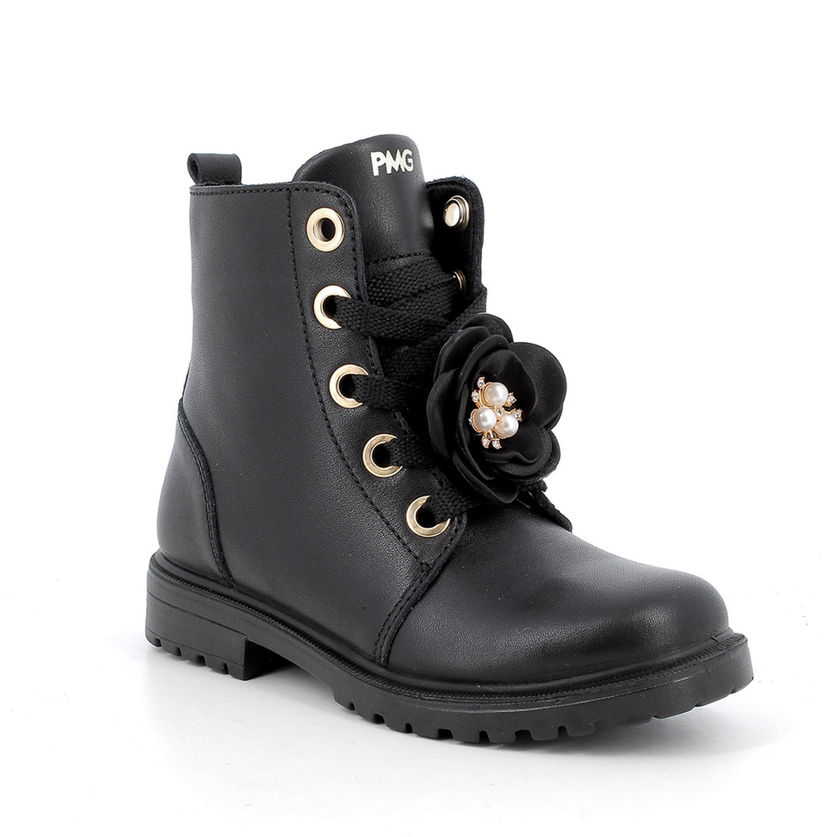 Anfibi da bambina nero con zip
