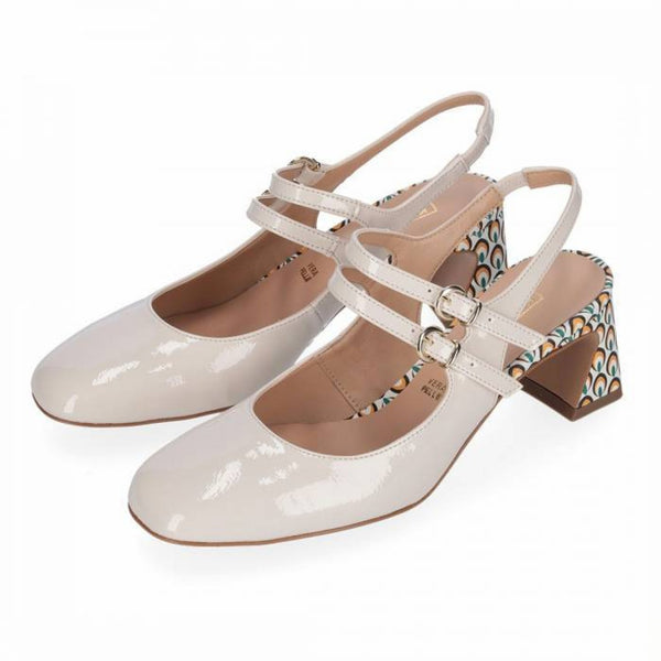 Slingback in vernice con tacco