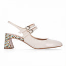 Slingback in vernice con tacco