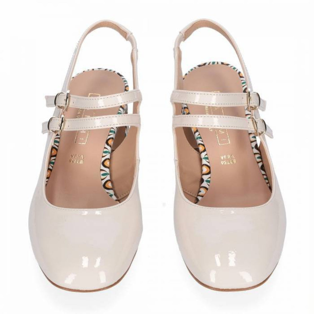 Slingback in vernice con tacco