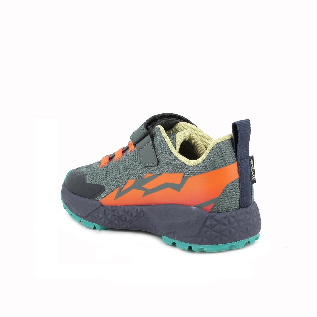 Sneakers gore-tex® da bambino verde e arancio con strap