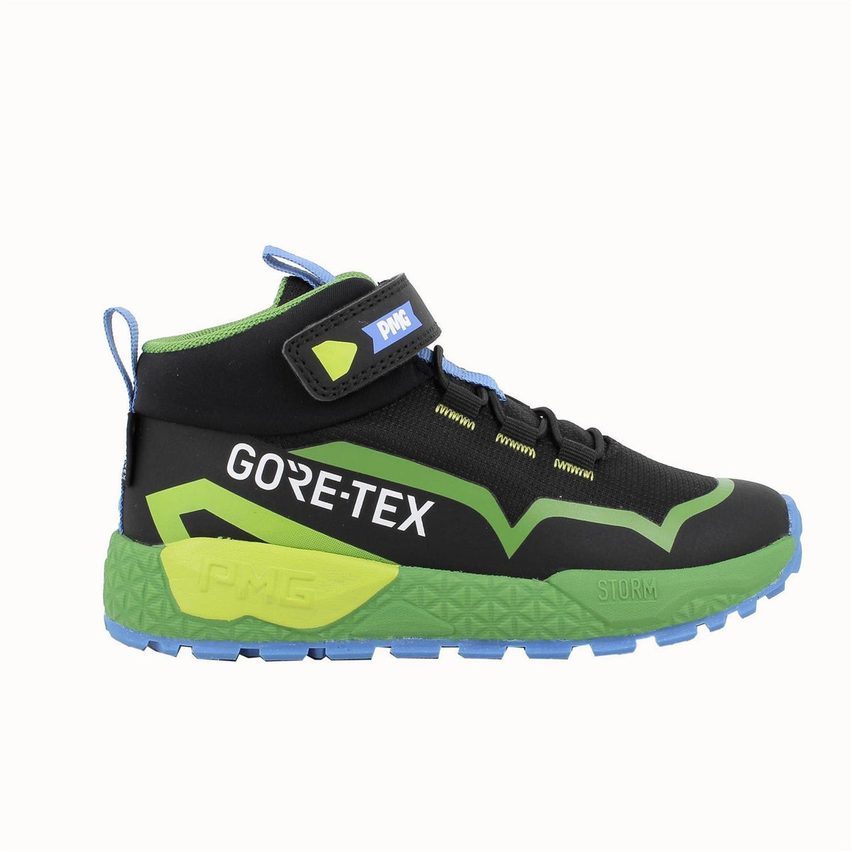 Sneakers gore-tex® da bambino nero e verde con strap